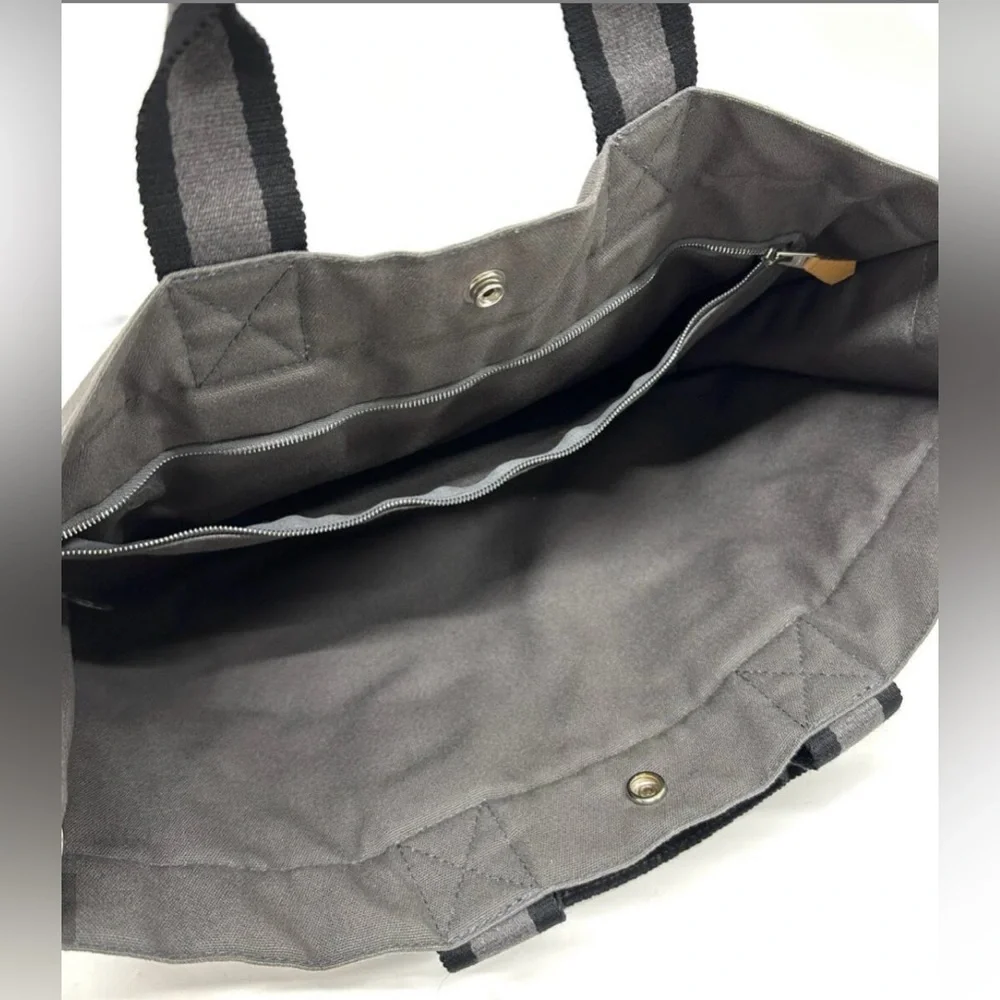 Hermes Canvas Tote Bag MM, Authentic